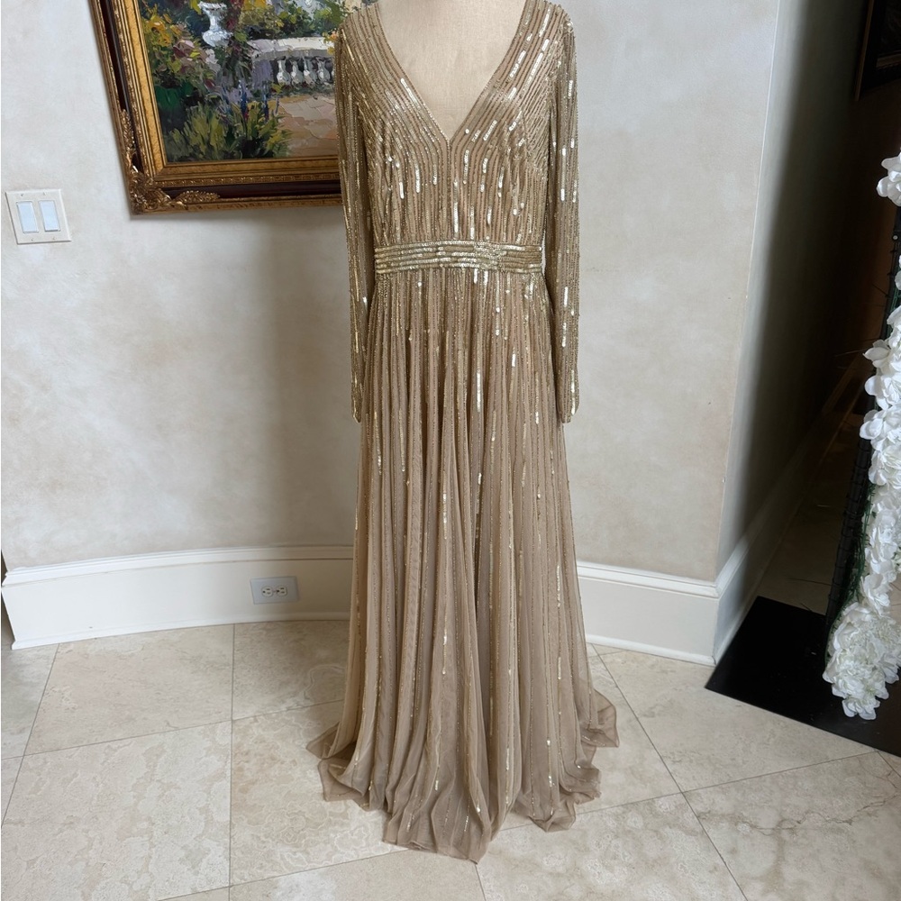 Mac Duggal Gold Sequin Gown